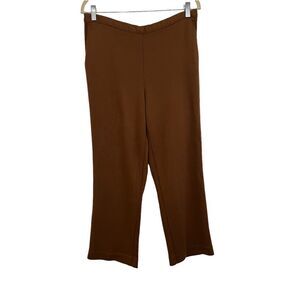 Alfred Dunner Pull On Brown High Rise Elastic Waist Pants Women’s Size 16